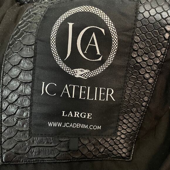 JC ATELIER Black Alligator Men’s Jacket Large - Picture 5 of 6